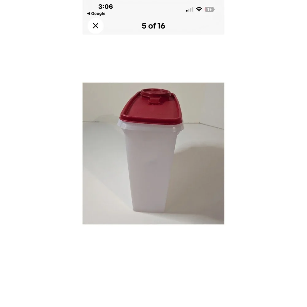 Tupperware Modular Mates Super Oval 4 Red Flip Top Pour Lid Cereal‎ Container 4L